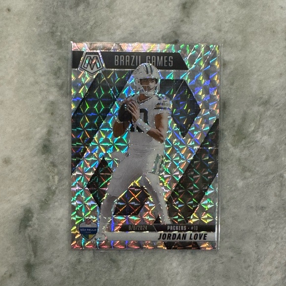 Panini Other - 🔥 2025 Jordan Love Panini Mosaic Silver Reactive Prizm Brazil Game. Green Bay